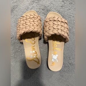 Sam Edelman Beige Braided Slide Sandals